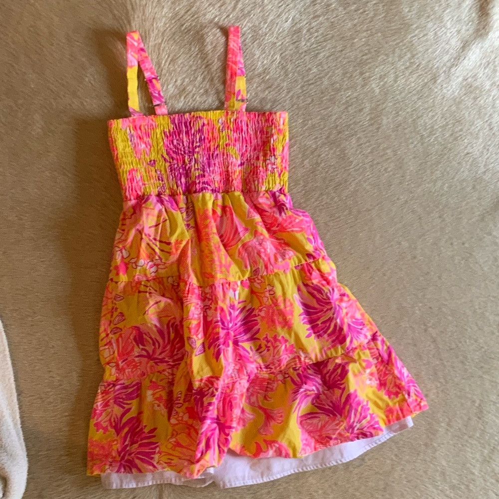 Lilly Pulitzer Pink and Yellow Floral Kids Dress